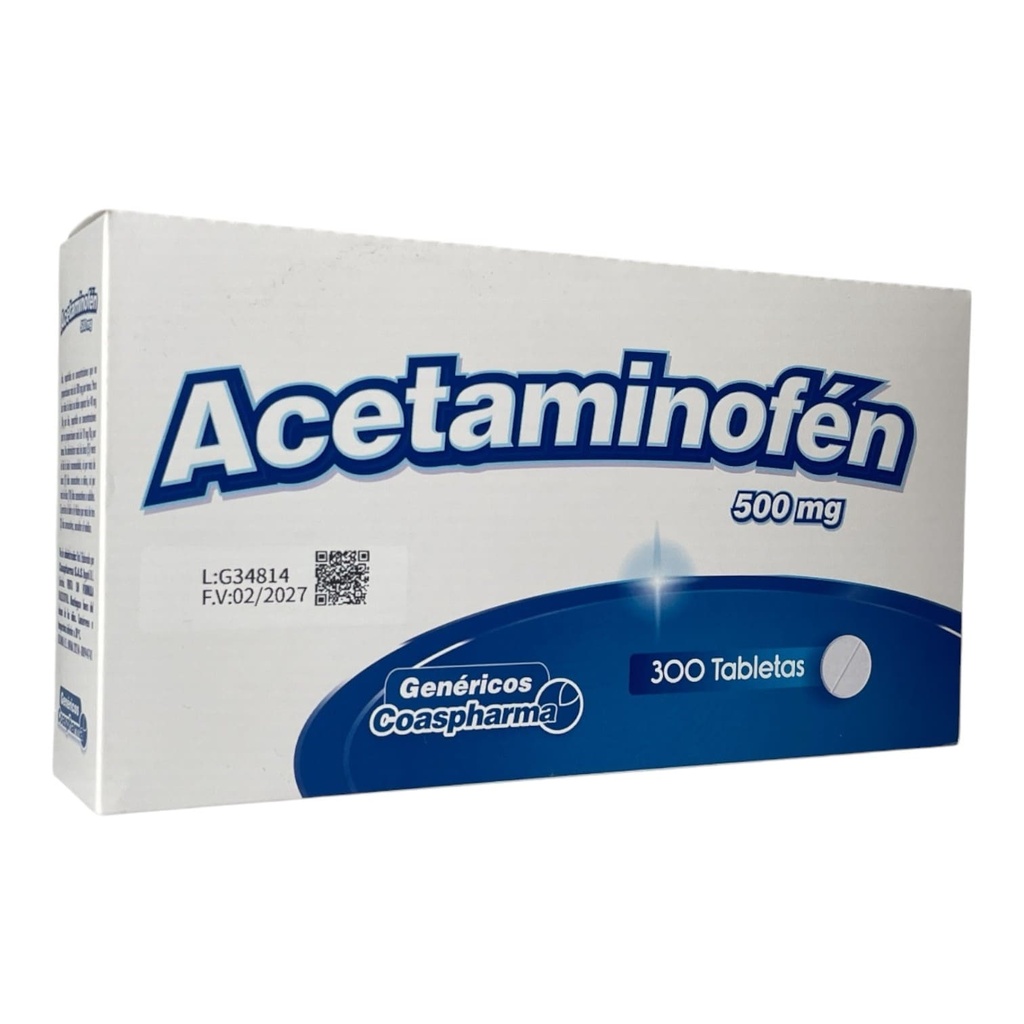 Acetaminofen 500 Mg Caja x 300 Tabletas Und (Coaspharma)