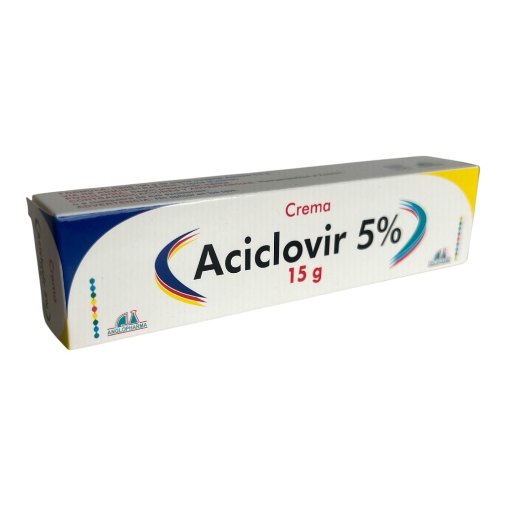 Aciclovir 5 % Crema Topica Tubo x 15 Gr Und (Anglopharma)