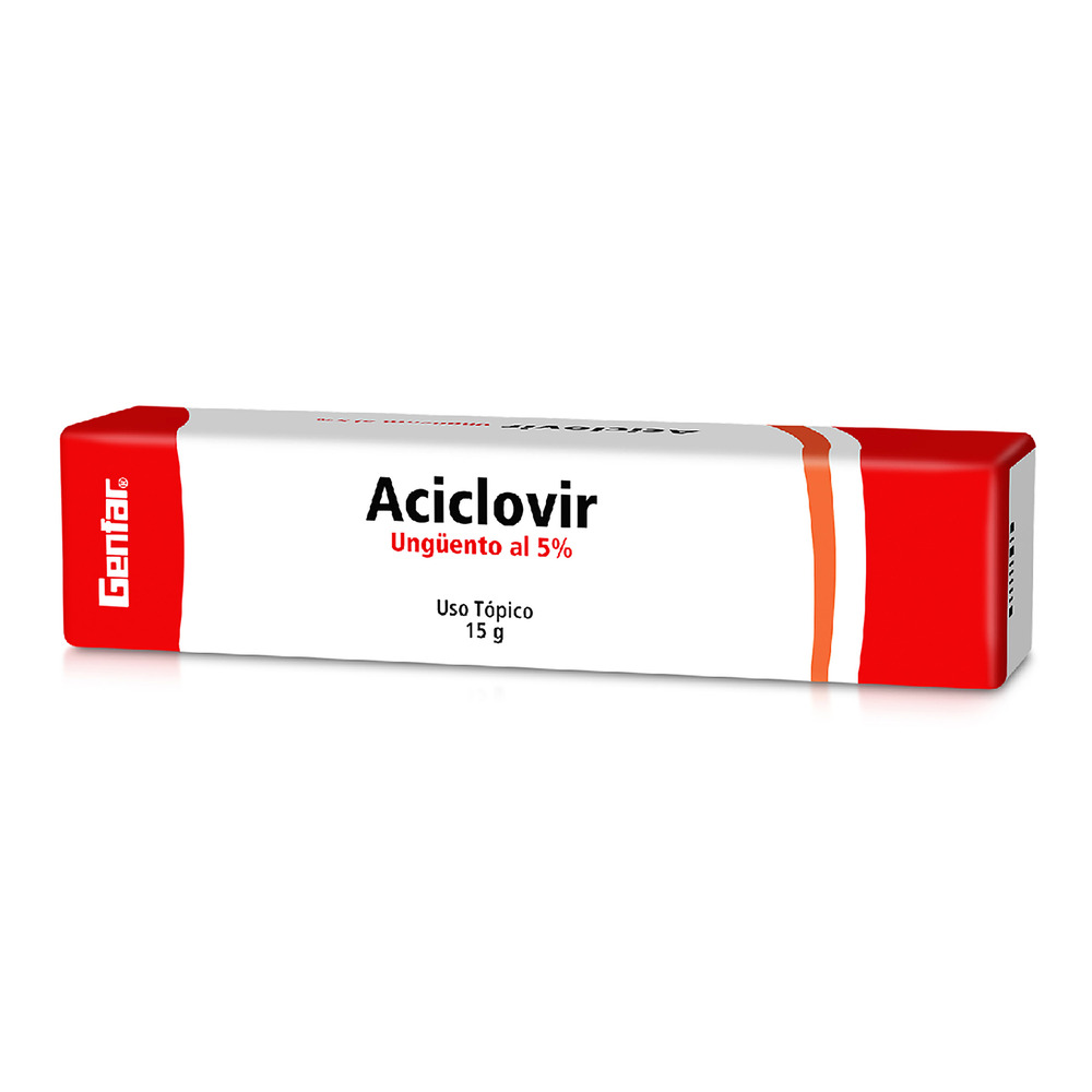 Aciclovir 5 % Unguento Topico Tubo x 15 Gr Und (Genfar)
