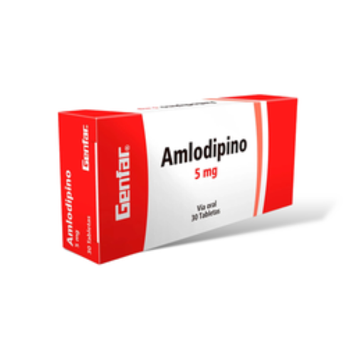 Amlodipino 5 Mg Caja x 30 Tabletas Und (Genfar)