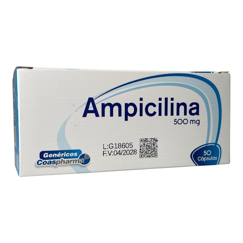 Ampicilina 500 Mg Caja x 50 Capsulas Und (Coaspharma)