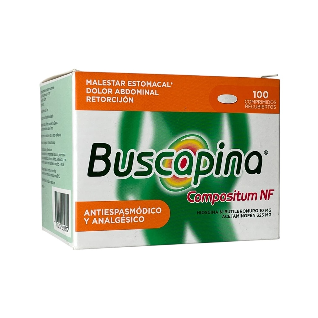 Buscapina Compositum NF (Hioscina Butilbromuro+Acetaminofen) 10/325 Mg Caja x 100 Tabletas (Opella)