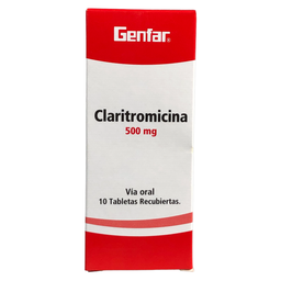 Claritromicina 500 mg Tableta Caja x 10 und (Genfar)