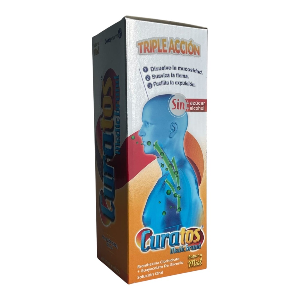 Curatos (Bromhexina+Guayacolato) Jarabe Frasco x 125 Ml (Coaspharma)