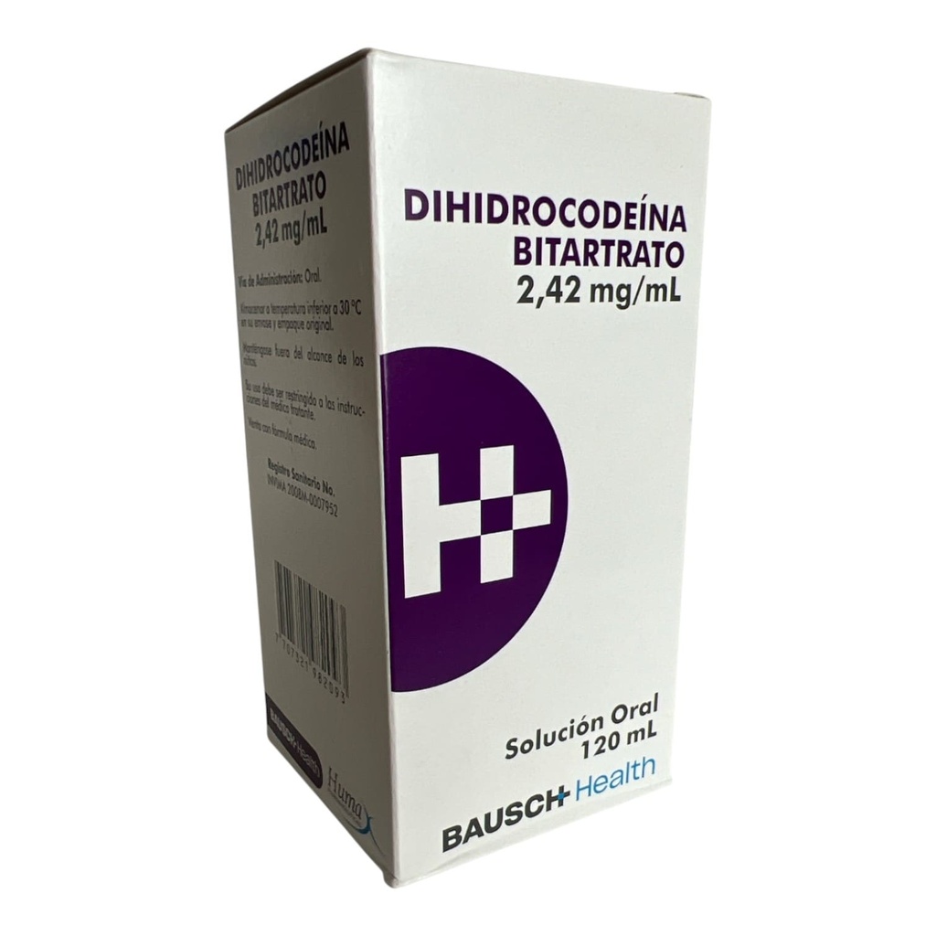 Dihidrocodeina Bitartrato 2.42 Mg,Ml Jarabe Frasco x 120 Ml Und (Humax)