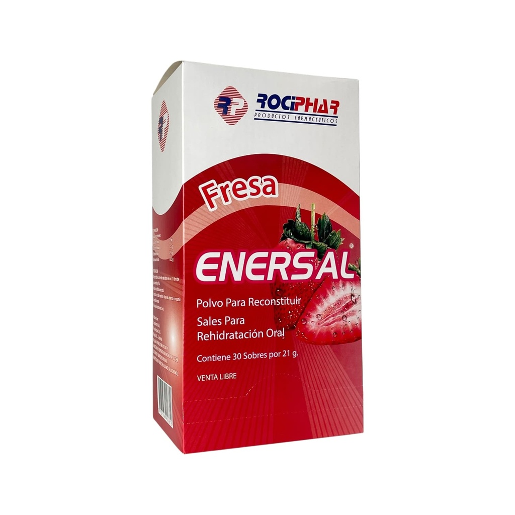 Enersal Fresa (Sales De Rehidratacion) Sobre 21 Gr Caja X 30 Und (Rociphar)