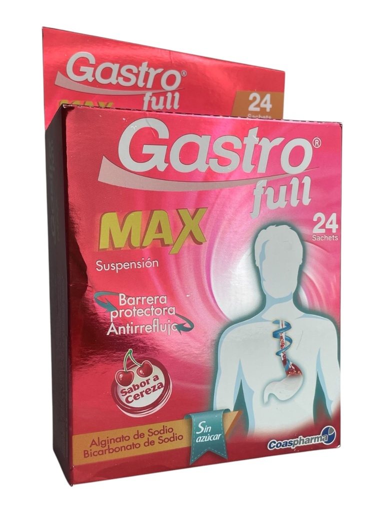 Gastrofull Max (Alginato+Bicarbonato De Sodio) Caja x 24 Sachet (Coaspharma)