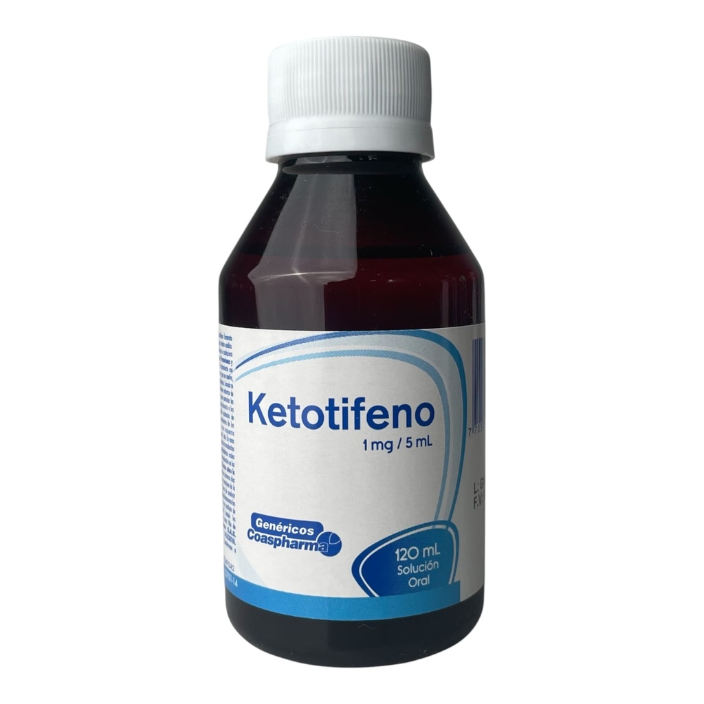 Ketotifeno 1 Mg,5 Ml Jarabe Frasco x 120 Ml Und (Coaspharma)