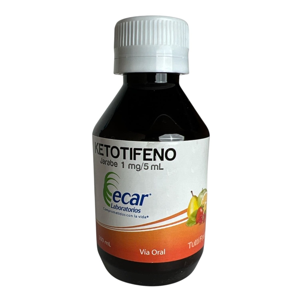 Ketotifeno 1 Mg,5 Ml Jarabe Frasco x 100 Ml Und (Ecar)