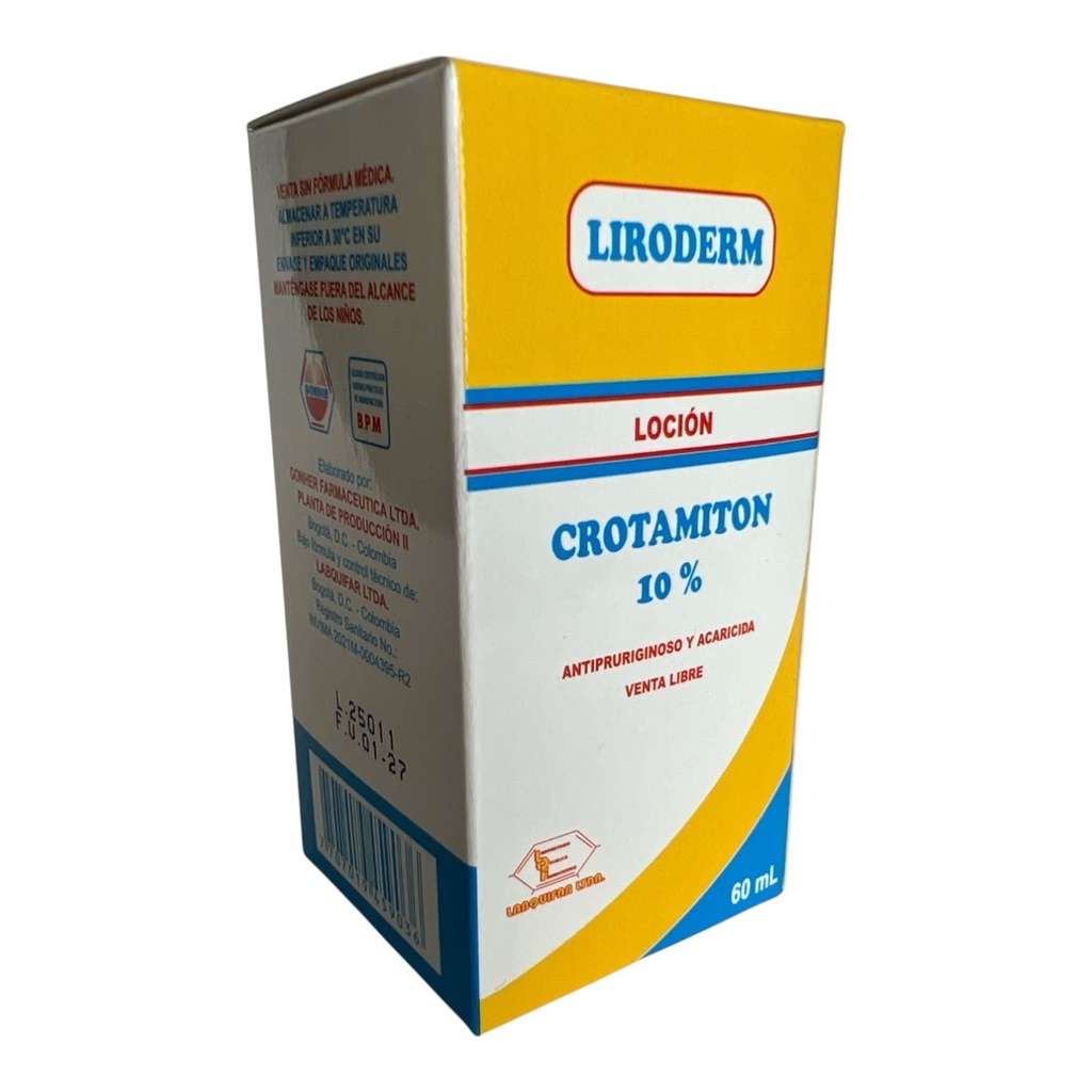 Liroderm (Crotamiton) 10 % Locion Topica Frasco x 60 ml (Labquifar)