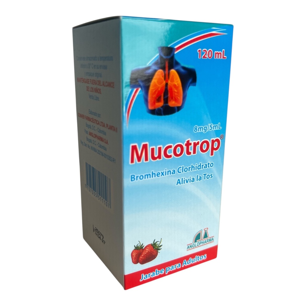 Mucotrop Adultos (Bromhexina) Jarabe Frasco x 120 Ml Und (Anglopharma)
