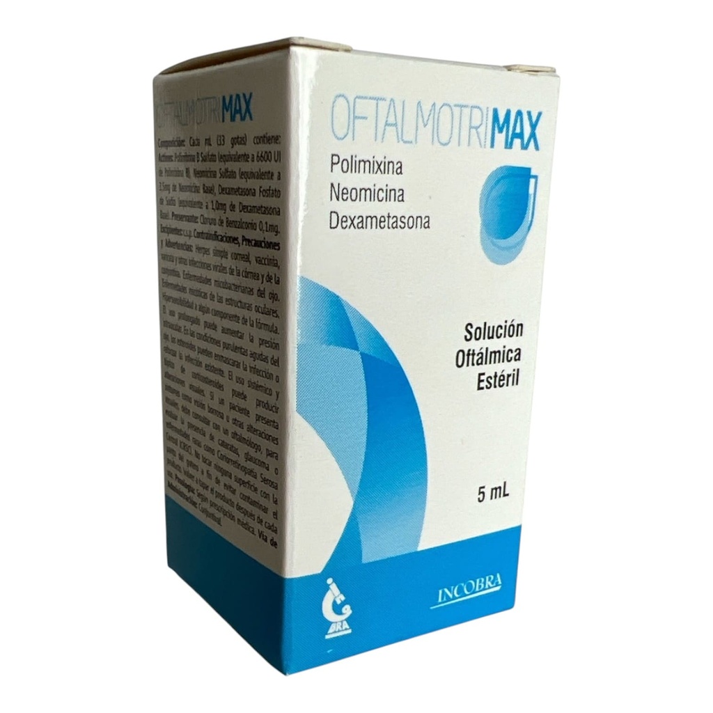 Oftalmotrimax (Neomicina+Polimixina B+Dexametasona) Solucion Oftalmica Frasco x 5 Ml (Incobra)