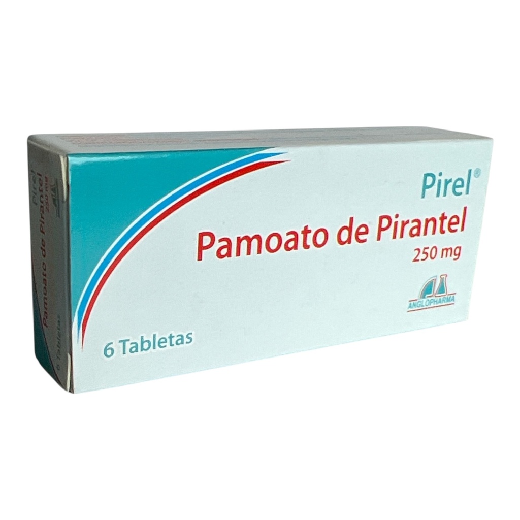 Pirel (Pamoato de Pirantel) 250 Mg Caja x 6 Tabletas Und (Anglopharma)