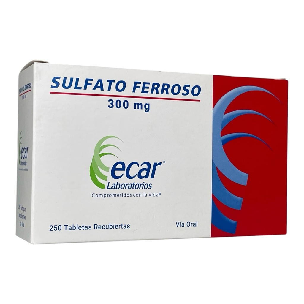 Sulfato Ferroso 300 Mg Caja x 250 Tabletas Und (Ecar)
