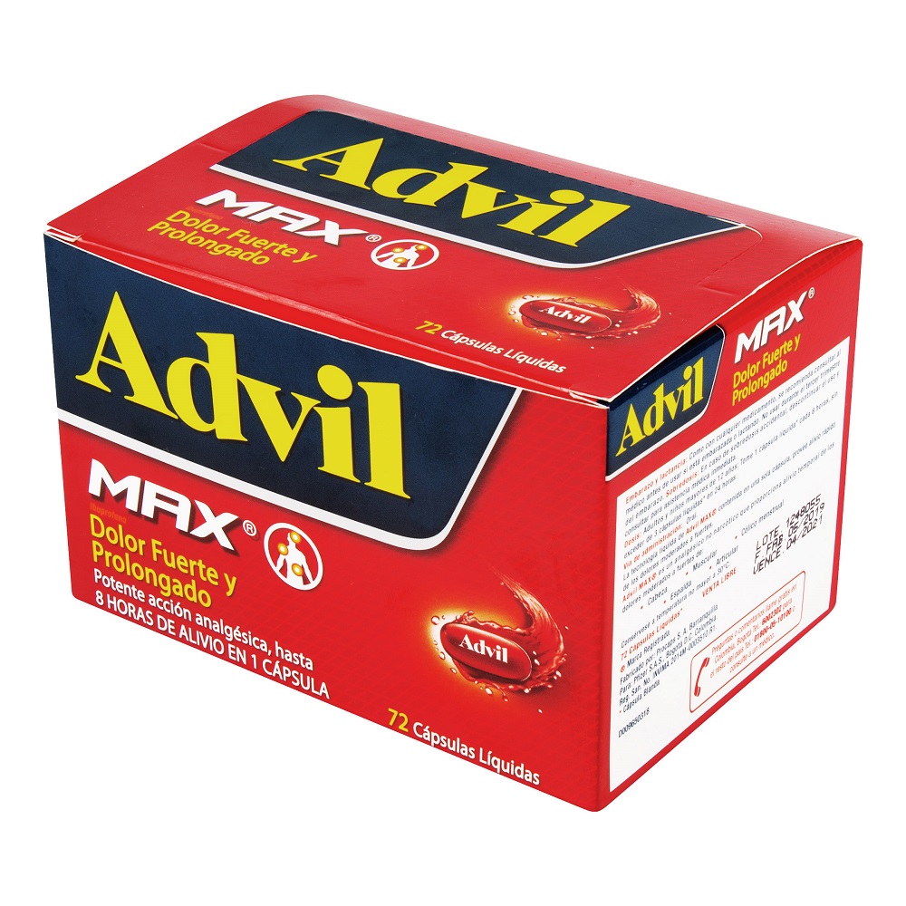 Advil Max (Ibuprofeno) 400 Mg Caja x 72 Capsulas (Haleon)