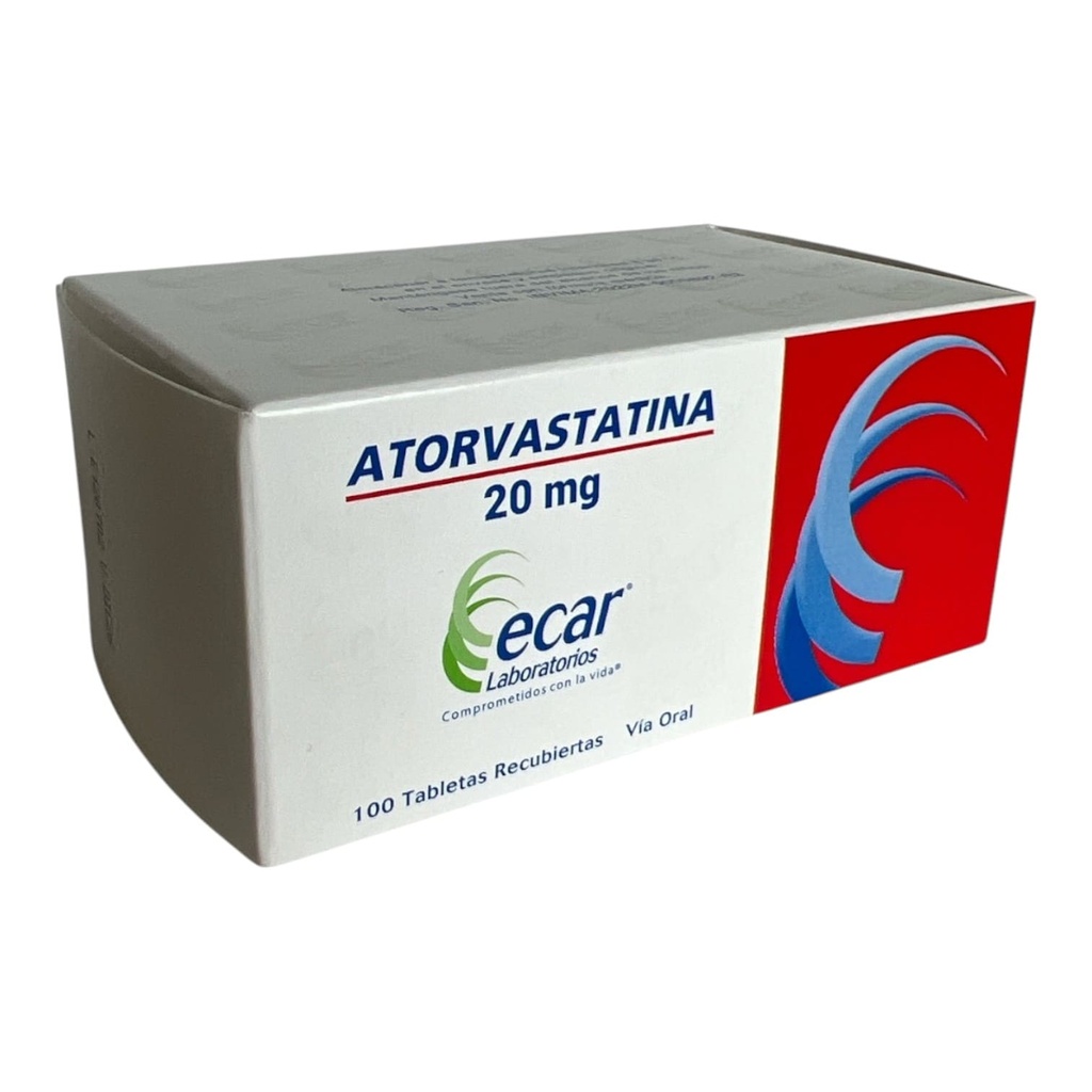 Atorvastatina 20 Mg Caja x 100 Tabletas (Ecar)