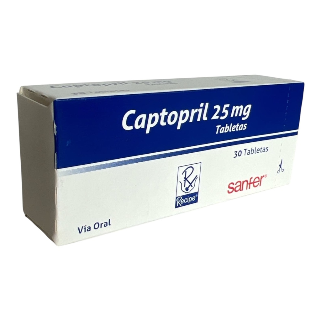 Captopril 25 Mg Caja x 30 Tabletas (Recipe)