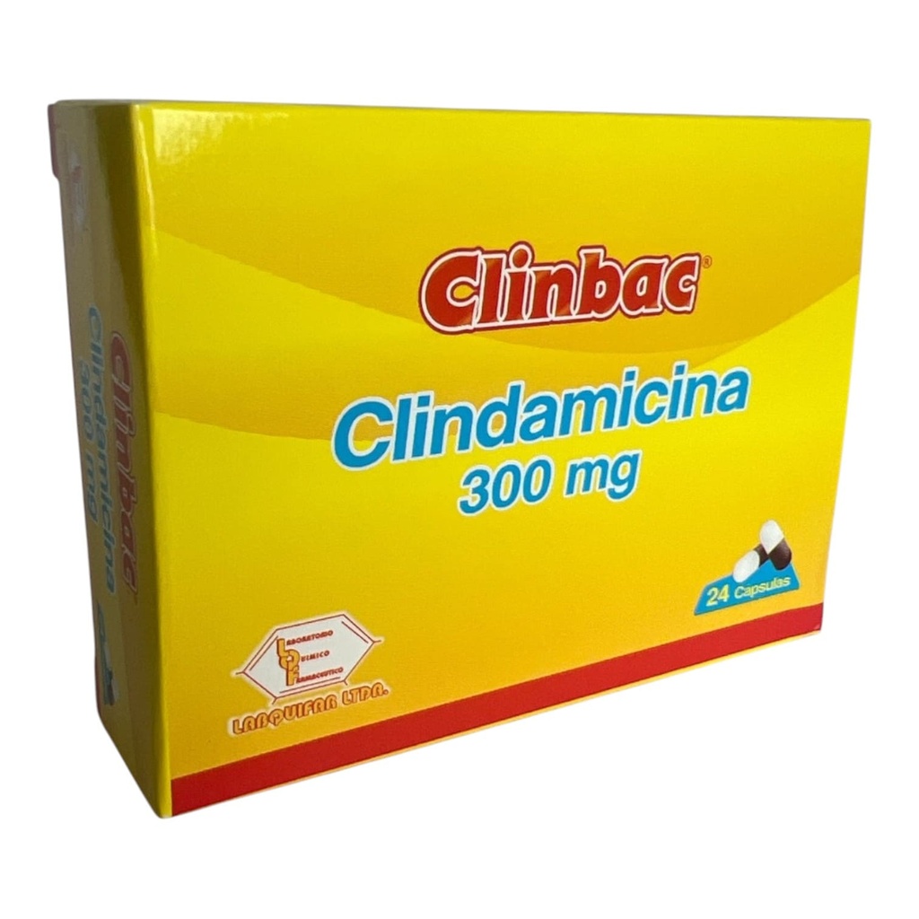 Clinbac (Clindamicina) 300 Mg Caja x 24 Capsulas (Labquifar)
