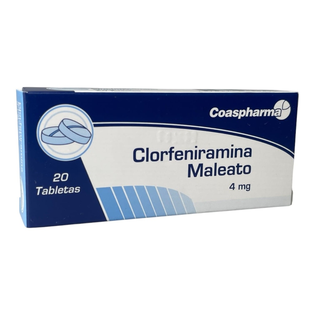 Clorfeniramina 4 mg Tabletas Caja x 20 (Coaspharma)