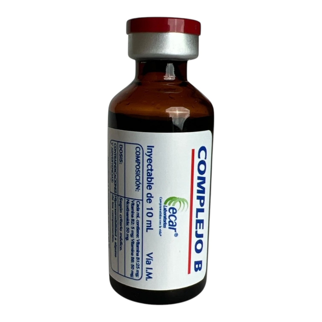 Complejo B Inyectable Frasco x 10 ml (Ecar)