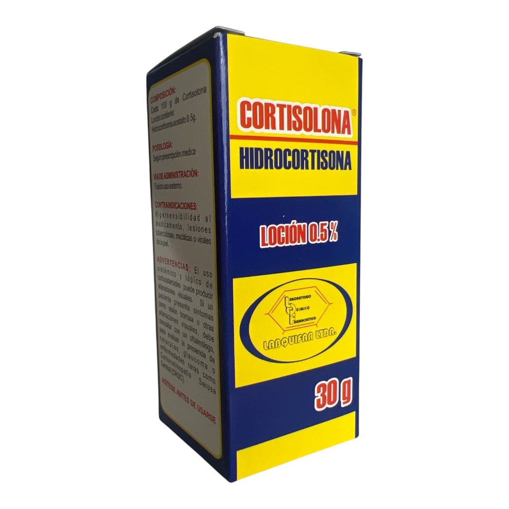 Cortisolona (Hidrocortisona) 0.5%  Locion Topica Frasco x 30 Ml (Labquifar)