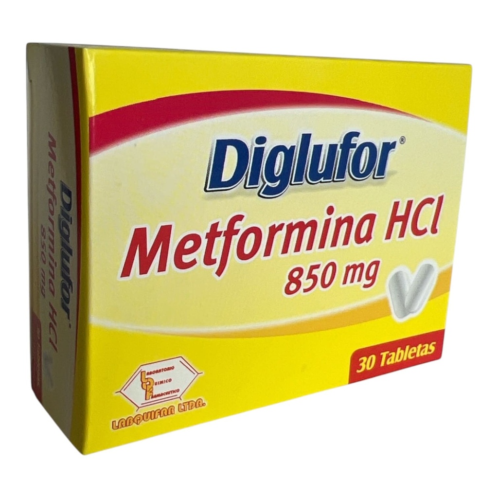 Diglufor (Metformina) 850 Mg Caja x 30 Tabletas (Labquifar)