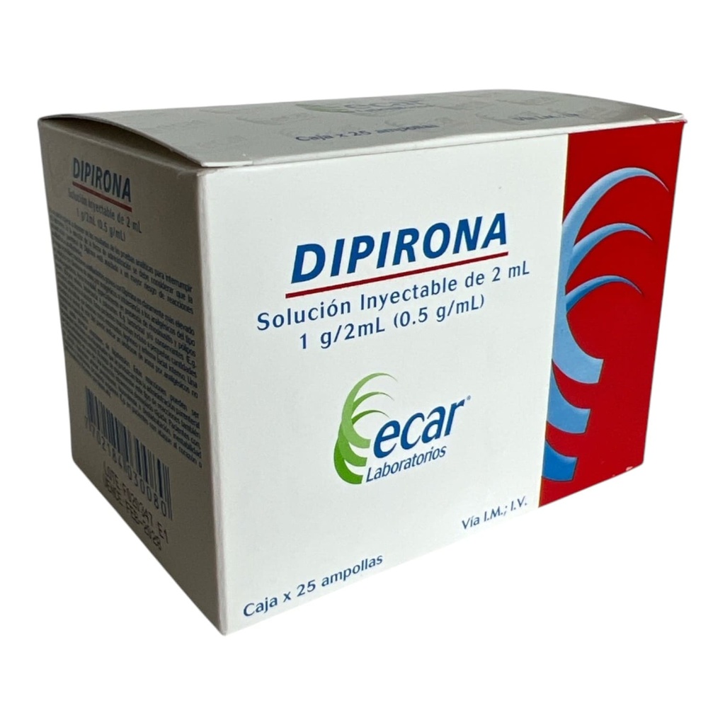 Dipirona 1g 2ml Ampolla caja x 25 (Ecar)