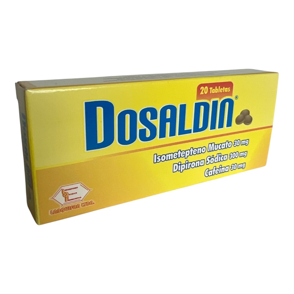 Dosaldin (Isometepteno+Dipirona+Cafeina) Caja x 20 Tabletas (Labquifar)