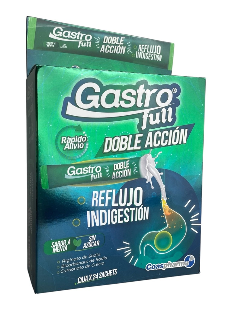 Gastrofull Doble Acción S,Menta S,Azucar Caja x 24 Sobres x 10 Ml (Coaspharma)