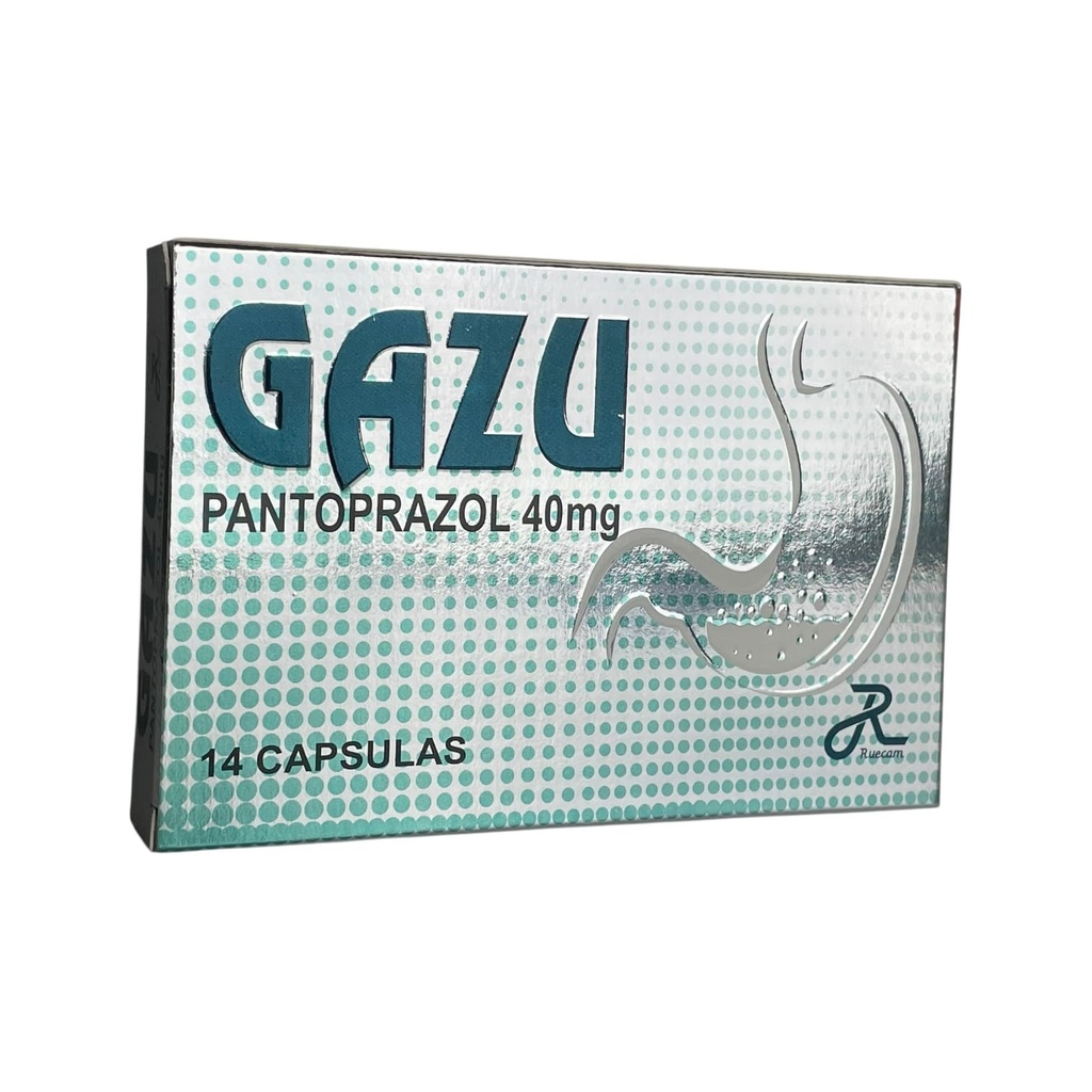Gazu (Pantoprazol) 40 Mg Caja x 14 Capsulas Und (Ruecam)