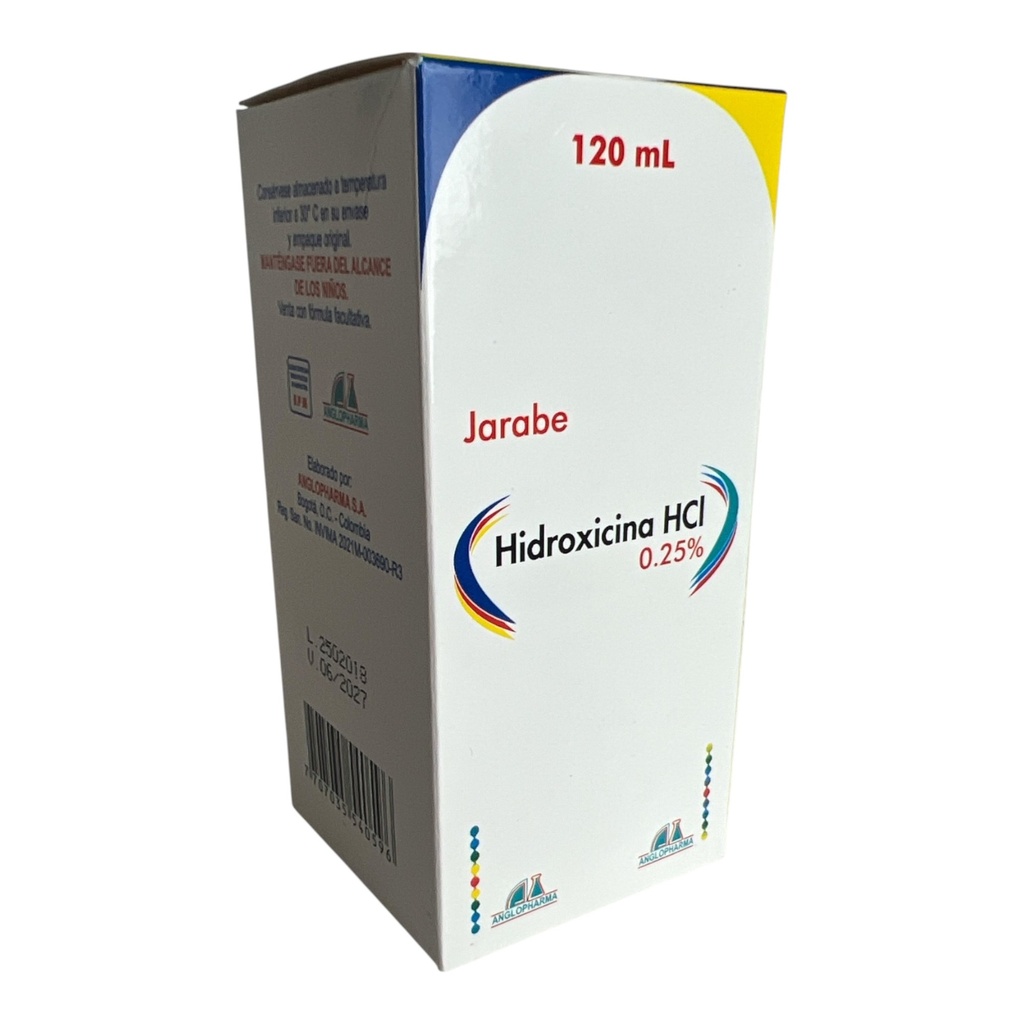 Hidroxicina Hcl 0.25 Mg Jarabe Frasco x 120 Ml Und (Anglopharma)