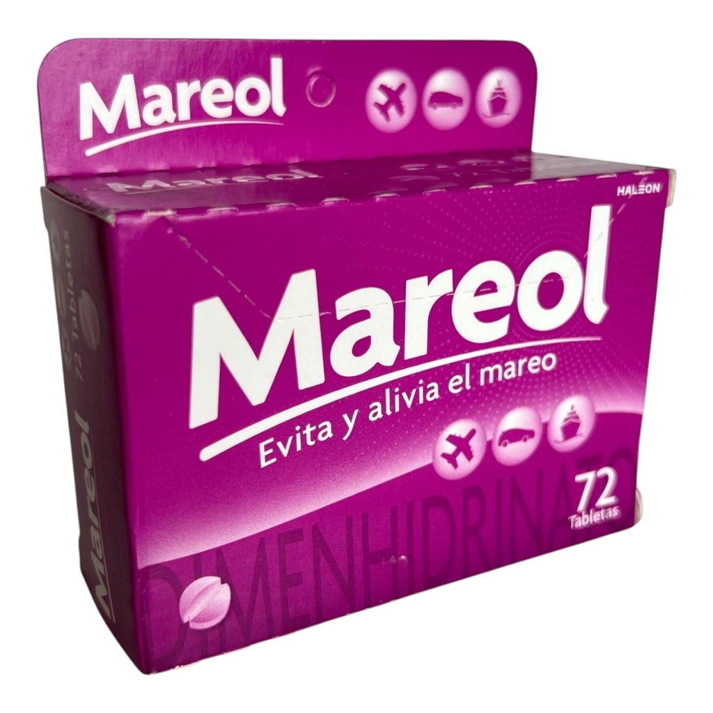 Mareol (Dimenhidrinato) 50 Mg Caja x 72 Tabletas (Haleon)