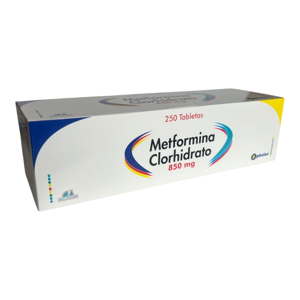 Metformina 850 Mg Caja x 250 Tabletas Und (Anglopharma)