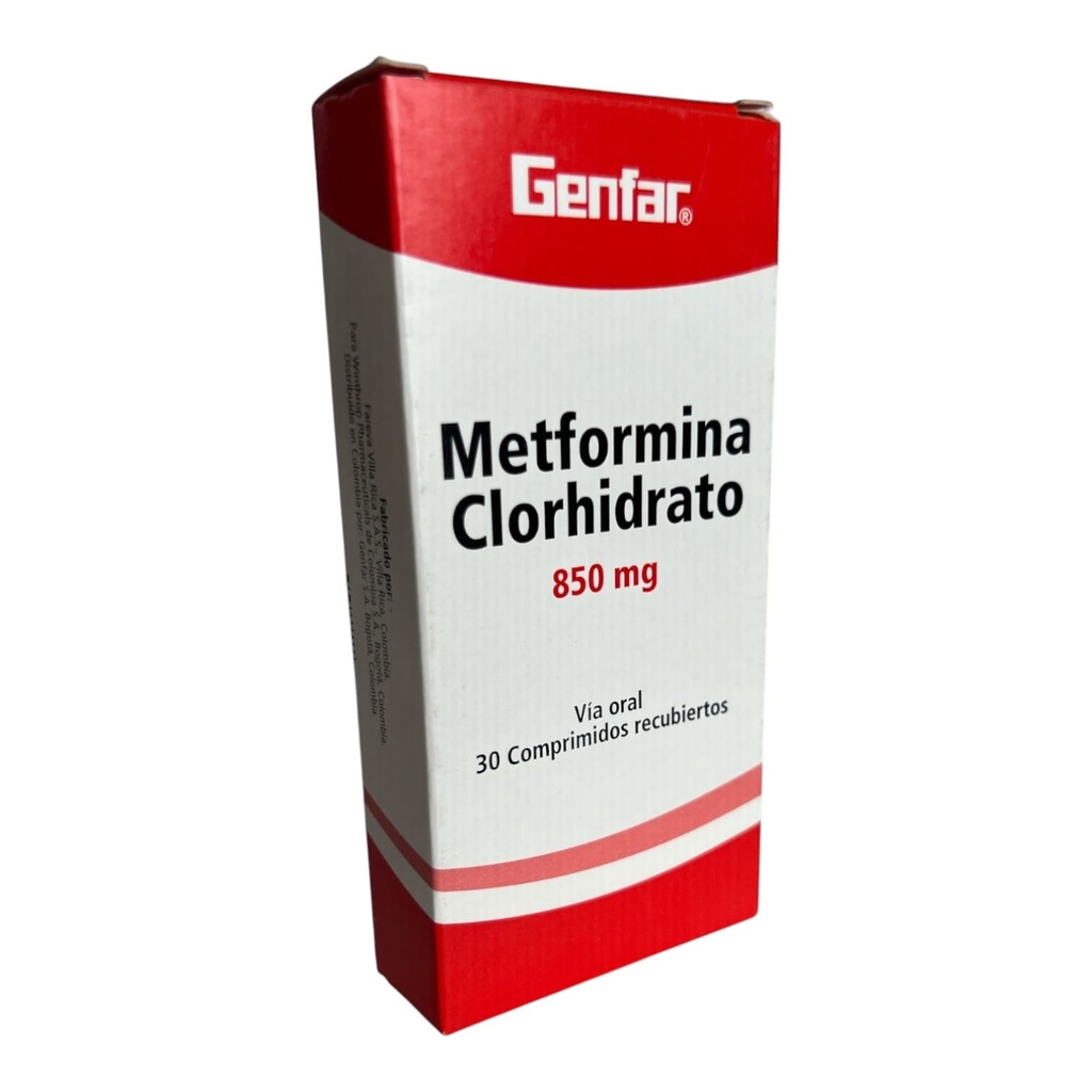 Metformina 850 Mg Caja x 30 Tabletas (Genfar)