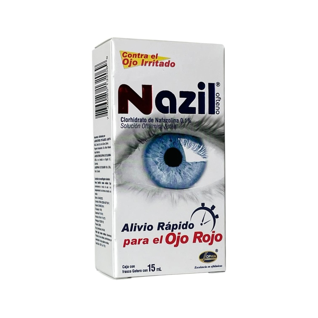Nazil (Nafazolina) 1 Mg Solucion Oftalmica Frasco x 15 Ml Und (Sophia)