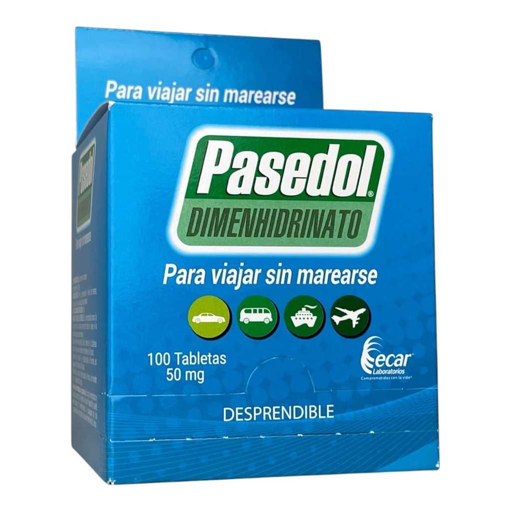 Pasedol (Dimenhidrinato) 50mg caja x 100 tabletas (Ecar)