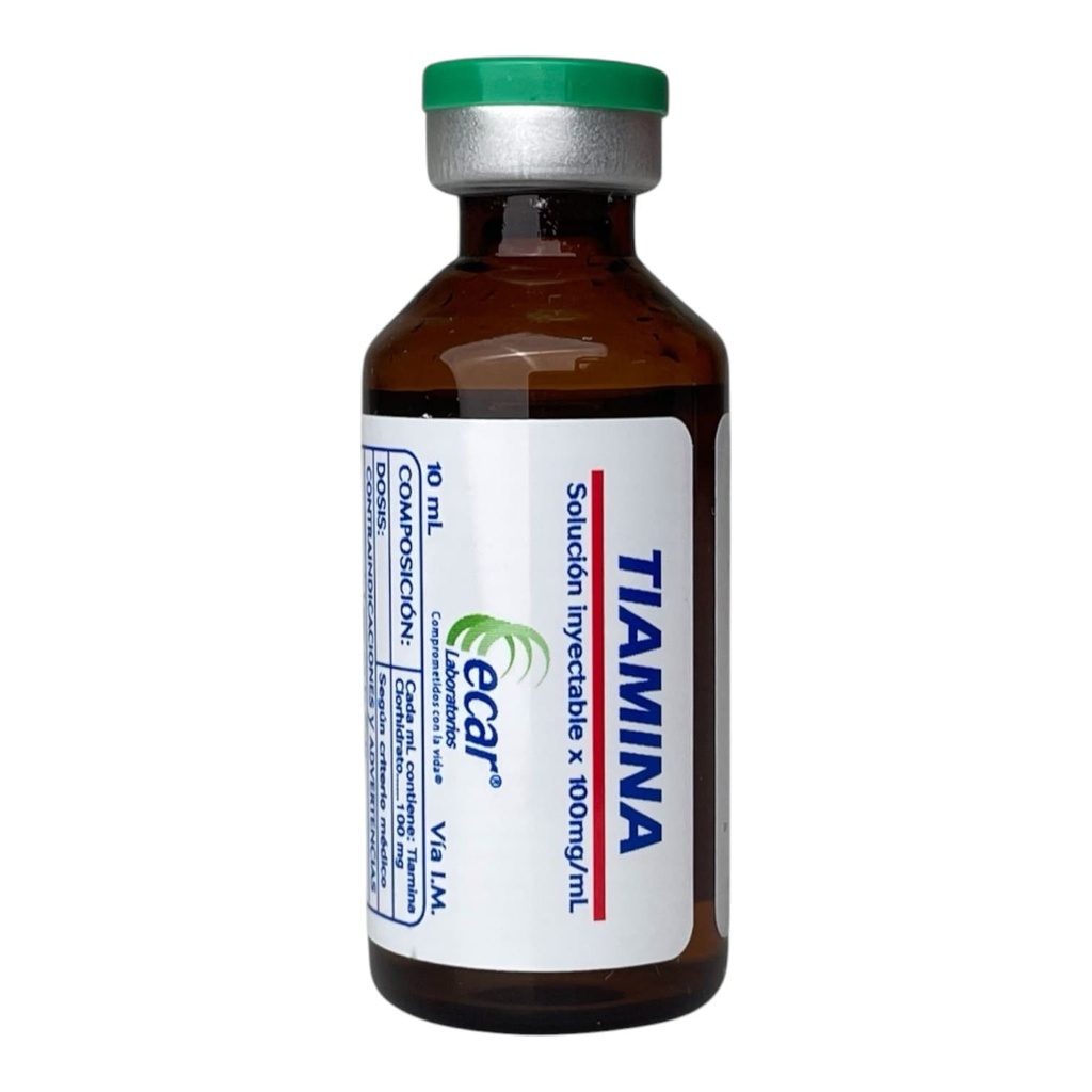 Tiamina 100 Mg/Ml Solucion Inyectable Frasco x 10 ml (Ecar)