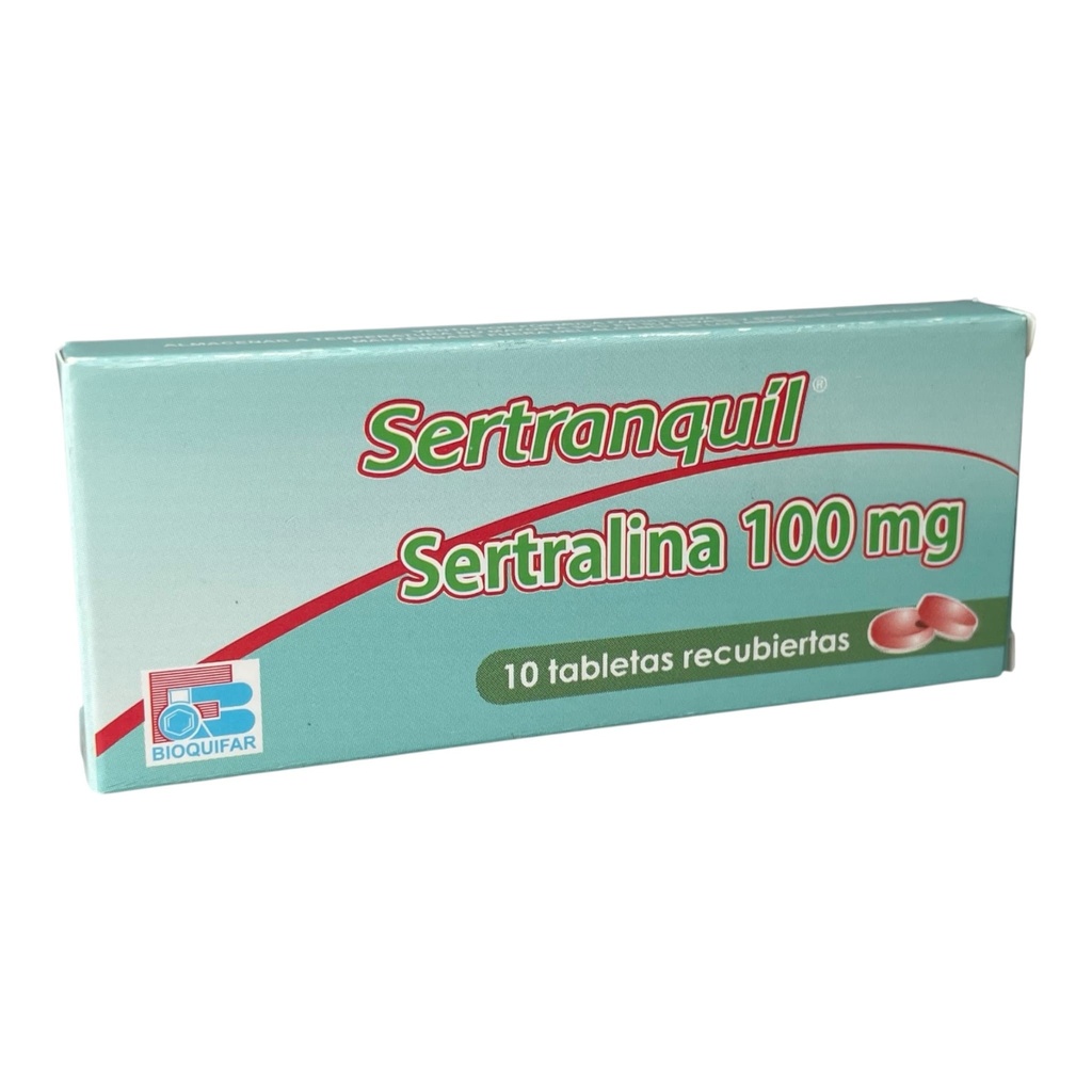 Sertranquil (Sertralina) 100 Mg Caja 10 Tabletas (Bioquifar)