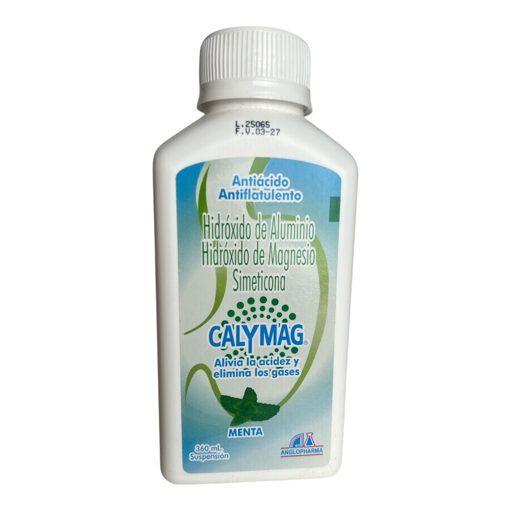 Calymag Menta (H.De Aluminio+H.De Magnesio+Simeticona Susp.Oral Frasco x 360 Ml Und (Anglopharma)