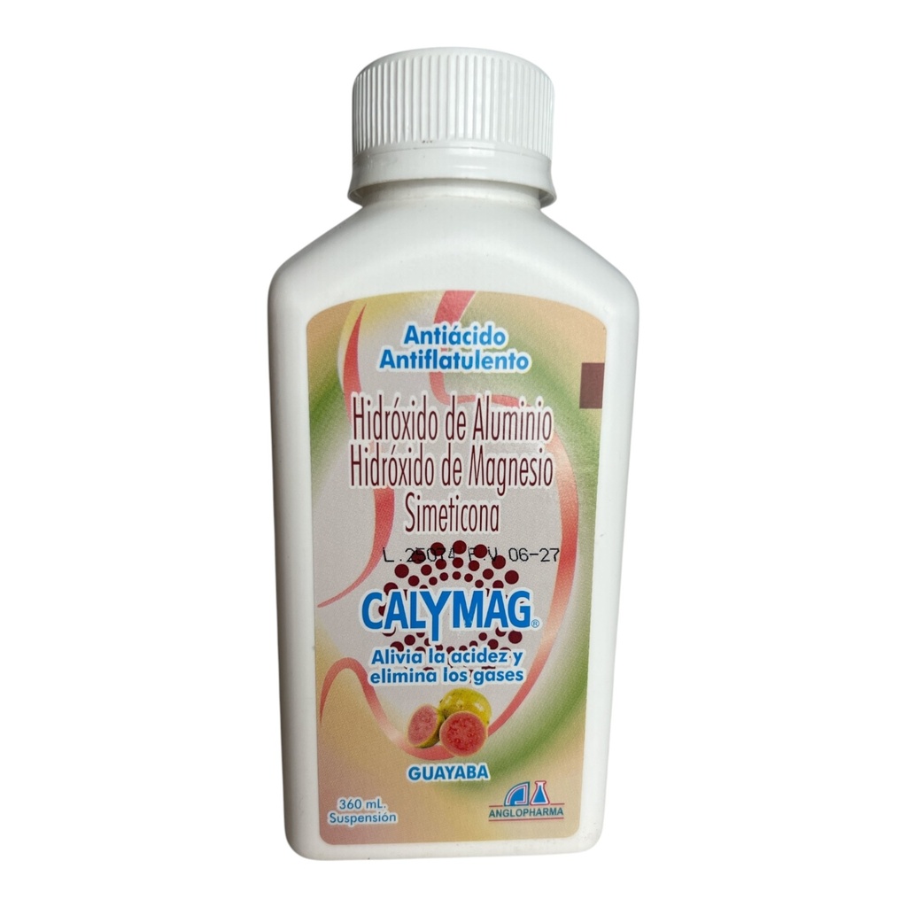 Calymag Guayaba (H.De Aluminio+H.De Magnesio+Simeticona Susp.Oral Frasco x 360 Ml Und (Anglopharma)