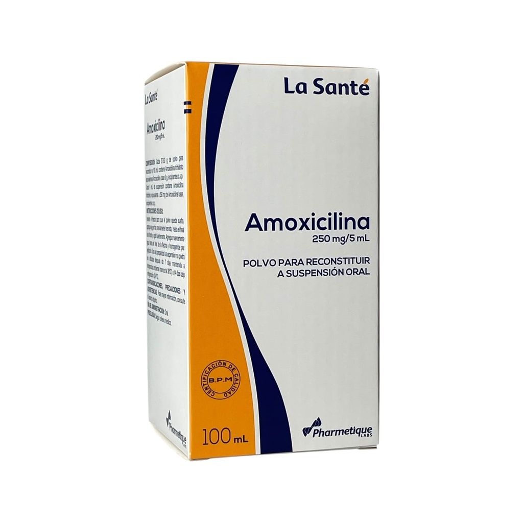 Amoxicilina 250 Mg,5Ml Polvo para Reconstituir Frasco x 100 Ml (La Sante)