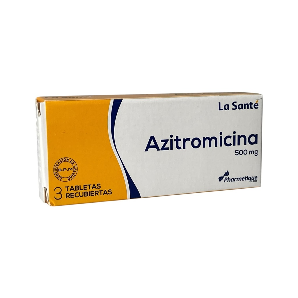 Azitromicina 500 Mg Caja x 3 Tabletas (La Sante)
