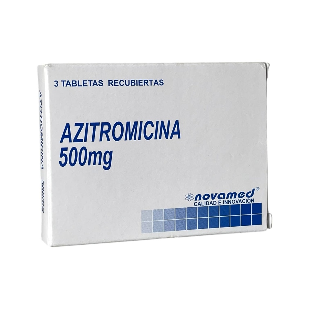 Azitromicina 500 Mg Caja x 3 Tabletas (Novamed)