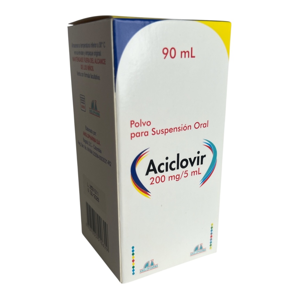 Aciclovir 4 % Polvo Suspension Frasco x 90 ML Und (Anglopharma)
