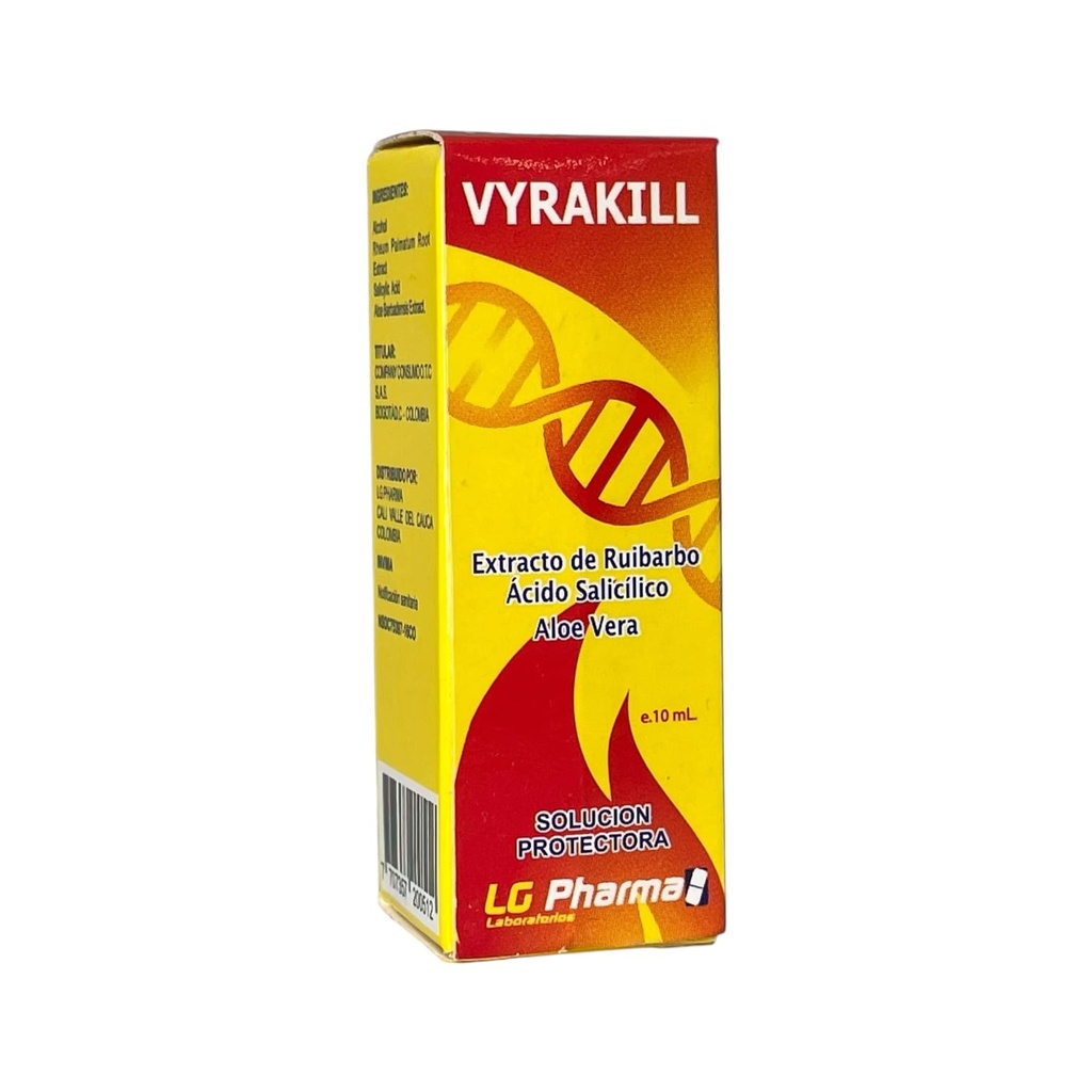 Vyrakill (Ruibarbo+Acido Salicilico+Aloe Vera) Solucion Bucal x 10 Ml (Lg-Pharma)