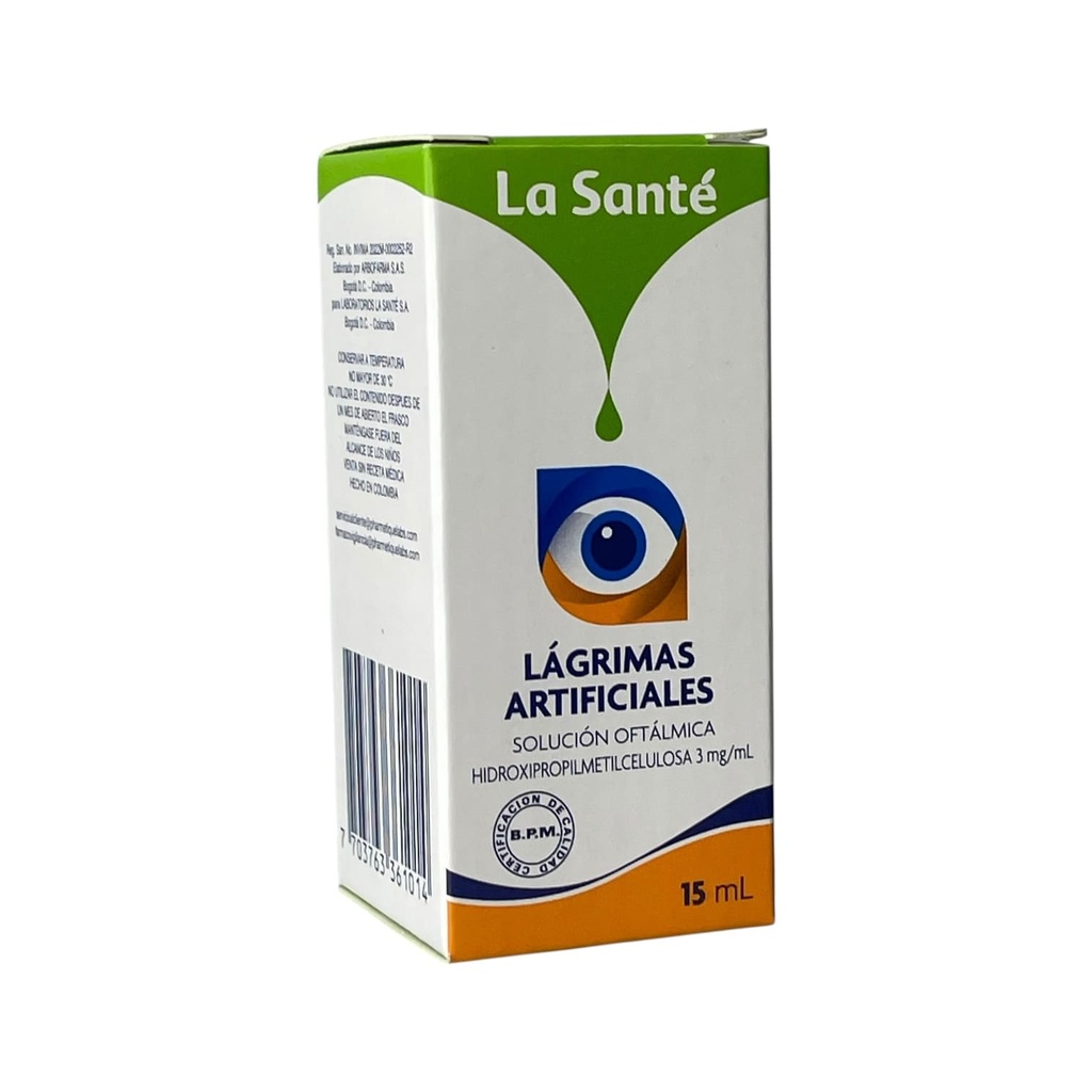 Lagrimas Artificales  Gotas Oftalmicas Frasco x 15 Ml (La Sante)