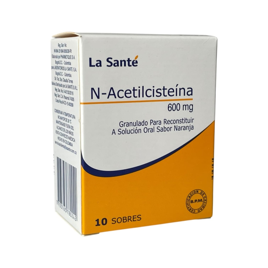 N-Acetilcisteina) 600 Mg Caja x 10 Sobres (La Sante)