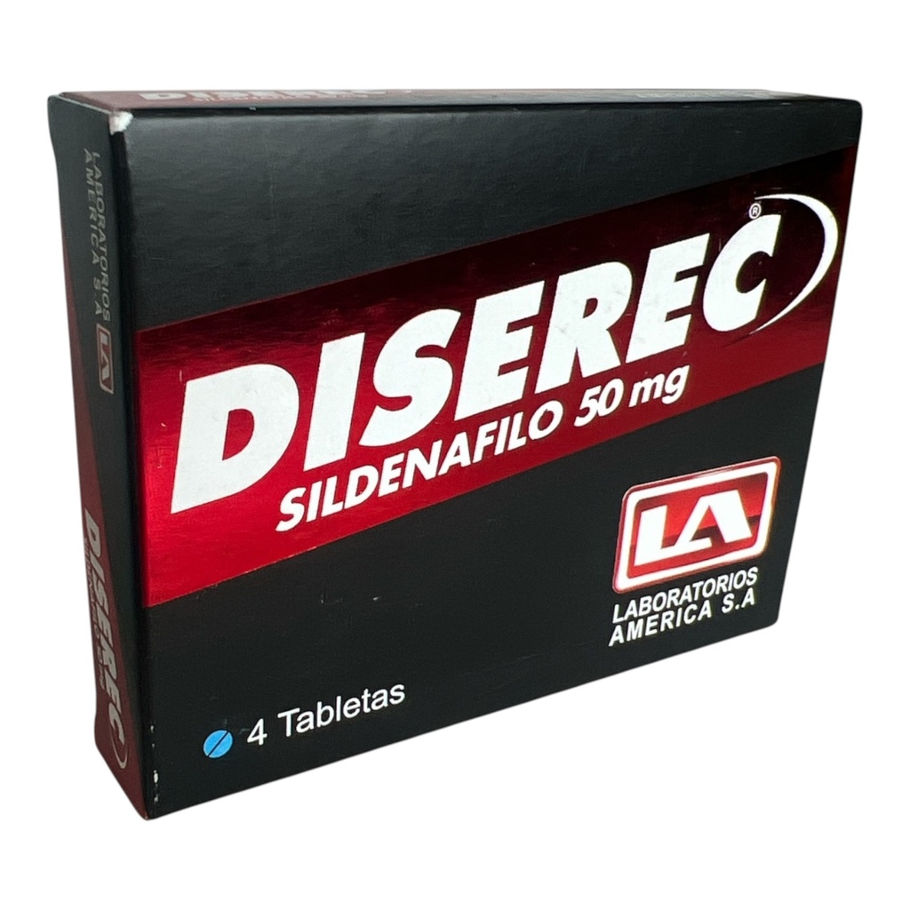 Diserec Sildenafil 50 MG Caja x 4 Tabletas (Lab America)
