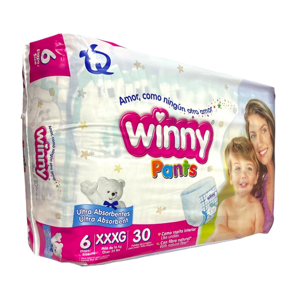 Pañal Winny Pants Etapa # 6 XXXG Paquete x 30 unid (Tecnoquimicas)