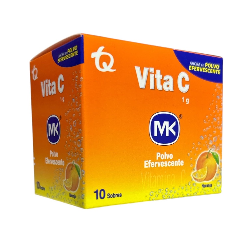 Vita C Naranja (Vitamina C) 1G Polvo Efervescente Caja x 10 Sobres (Tecnoquimicas)